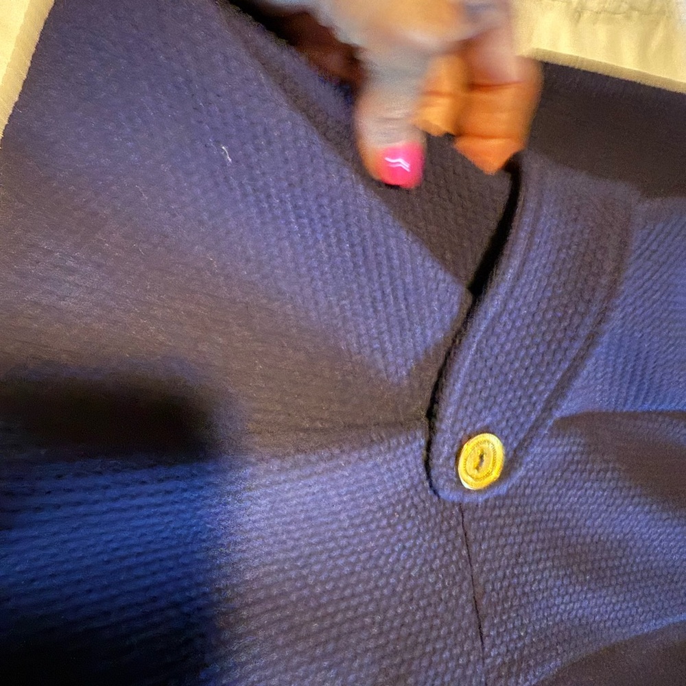 Tabitha Navy Dress with Gold Accents - Picture 6 of 13